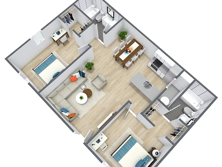 2 Bedroom floorplan 2 Bedroom floorplan