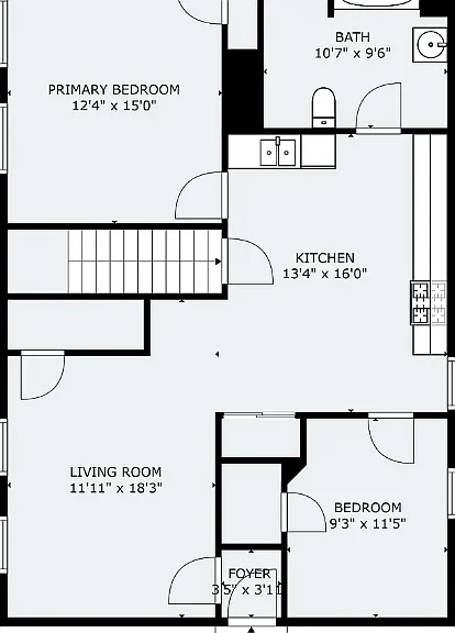 Roughly 1100 SF apartment all single floor living
