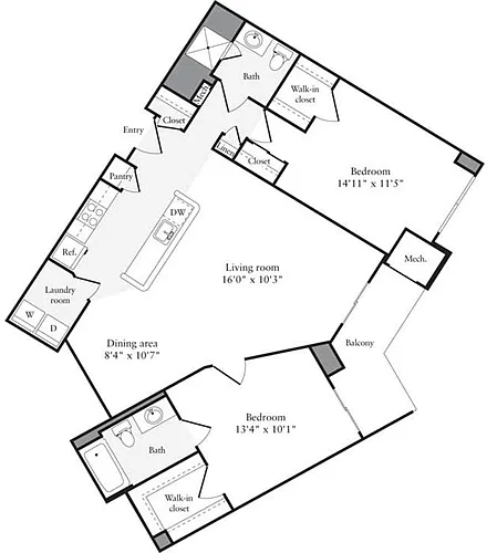 Floor plan 2 Bedrooms I