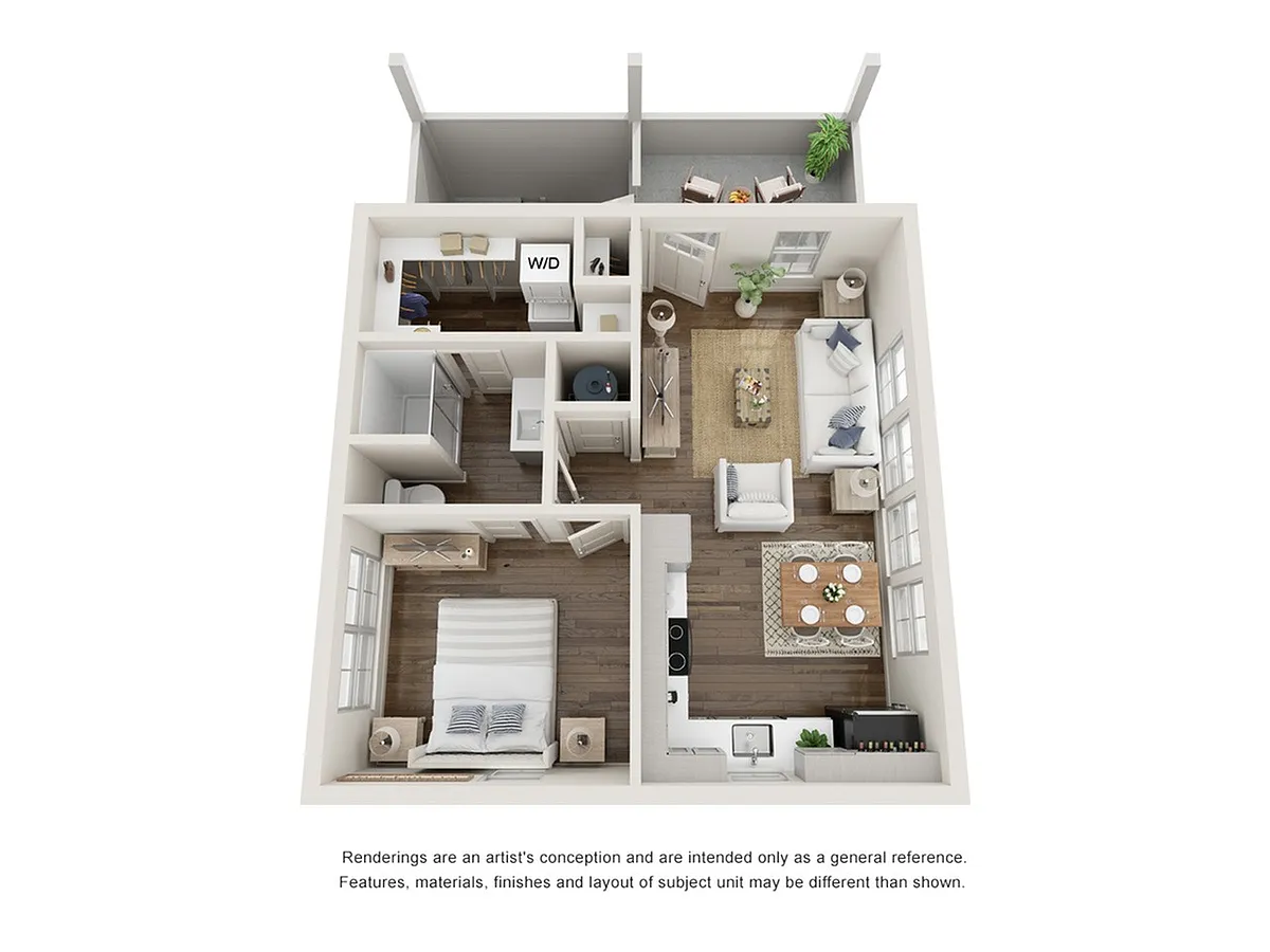 Floor plan 1 Bed Olive Carriage