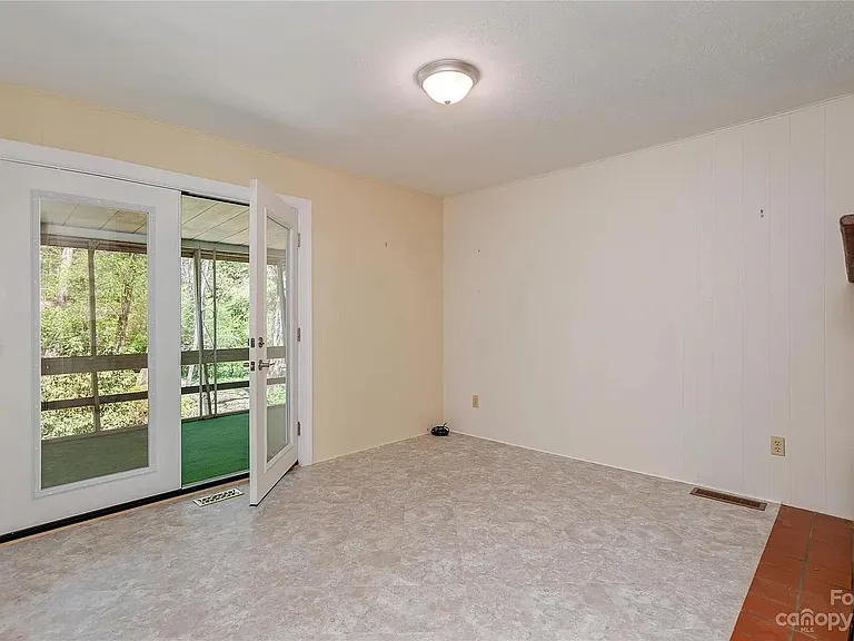 Dining area attached to covered patio.