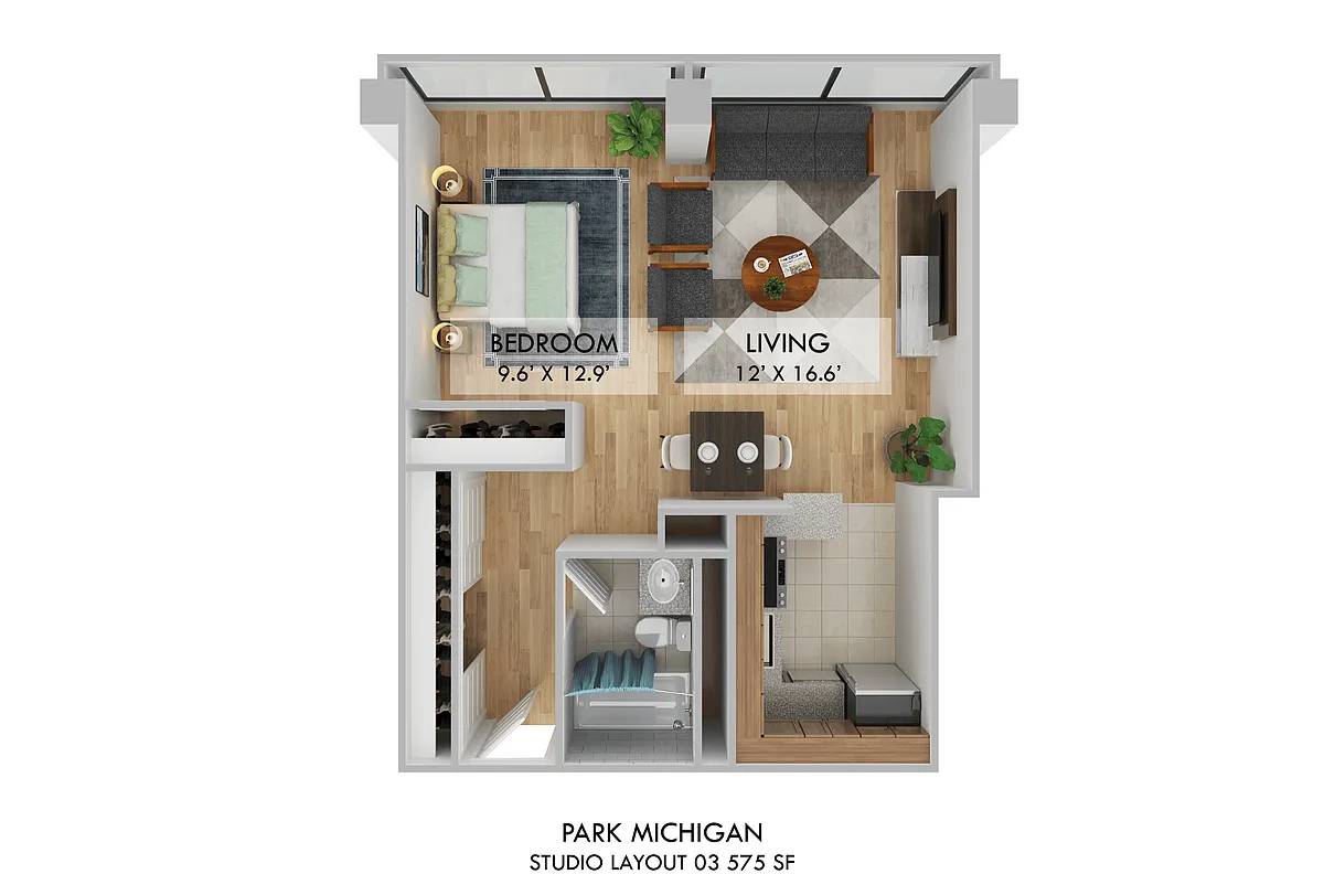Floor plan Studio 1ba 03