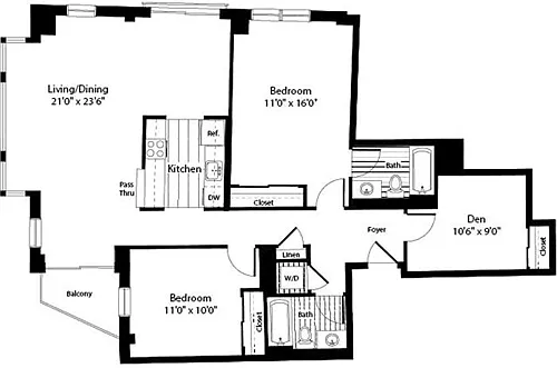 Floor plan 2 Bedrooms CC