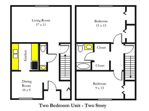 Floor plan 2BR - Two Story