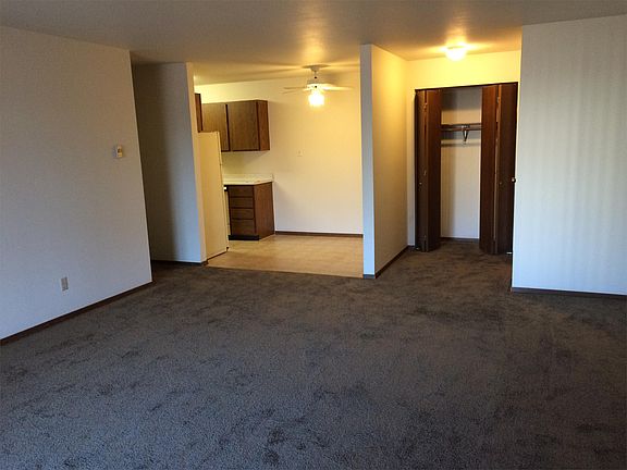 Living area looking into the kitchen