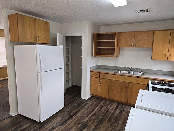 Refrigerator included. Small pantry.
Lots of storage.