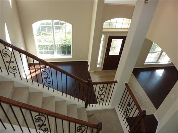 View of tiled entry from above