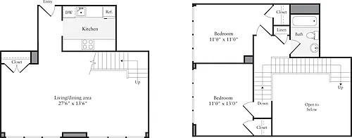Floor plan The Lofts 2 Bedrooms U