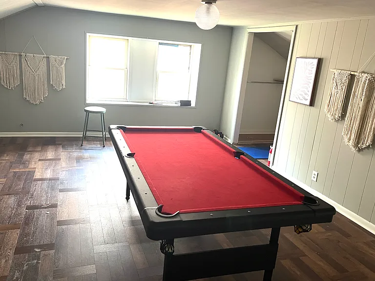 Pool and game room on top floor