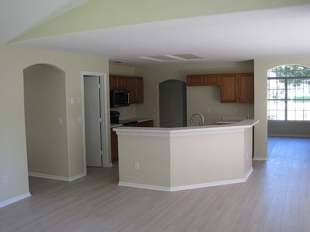 Family room view looking at kitchen