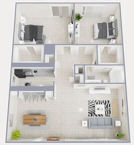 Floor plan 2 BR - 1st Floor