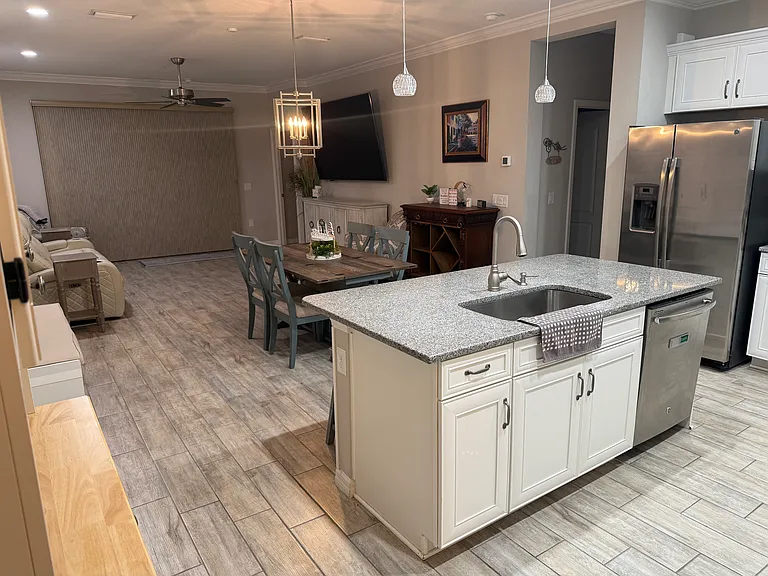 From Entry Hallway / Kitchen looking to Dining and Living area (Open Floor Plan)