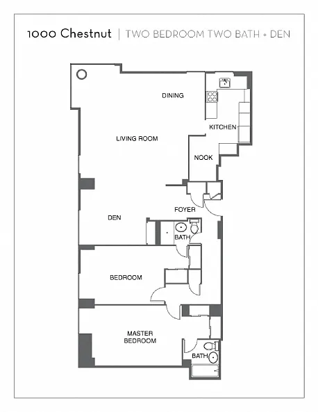 Floor plan 2.5 Bed, 2 Bath
