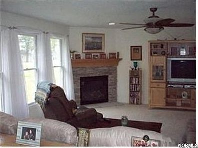 living room with gas fire place