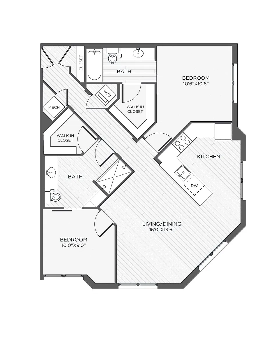 Floor plan 2 Bed 2 Bath-B7 - Catalina