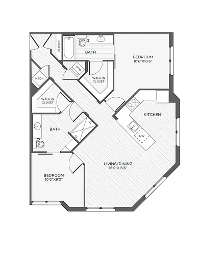 Floor plan 2 Bed 2 Bath-B7 - Catalina
