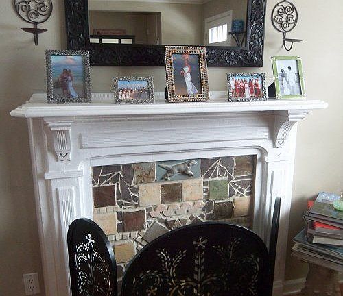 Charming Mantle in the Living Room