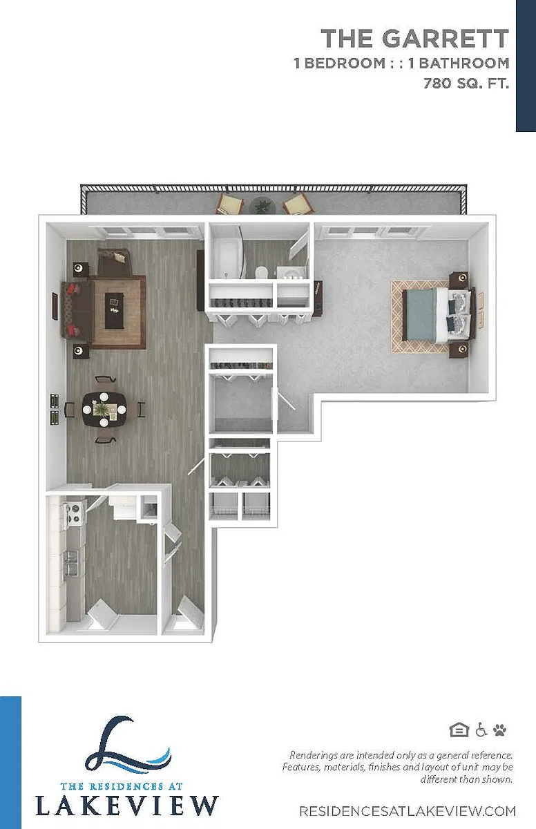 Floor plan 1 Bedroom 1 Bathroom