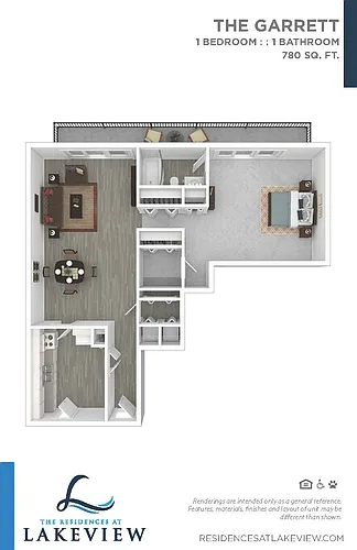 Floor plan 1 Bedroom 1 Bathroom