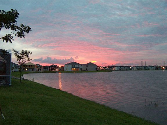 Sunset over the lake