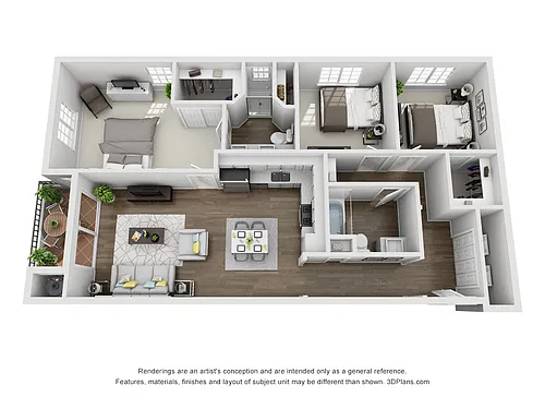 Floor plan 3 Bed 2 Bath D