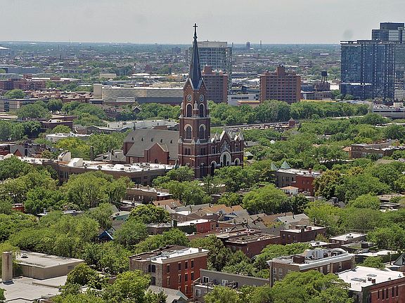 St. Michael's survived the Great Chicago Fire. View from apartment.