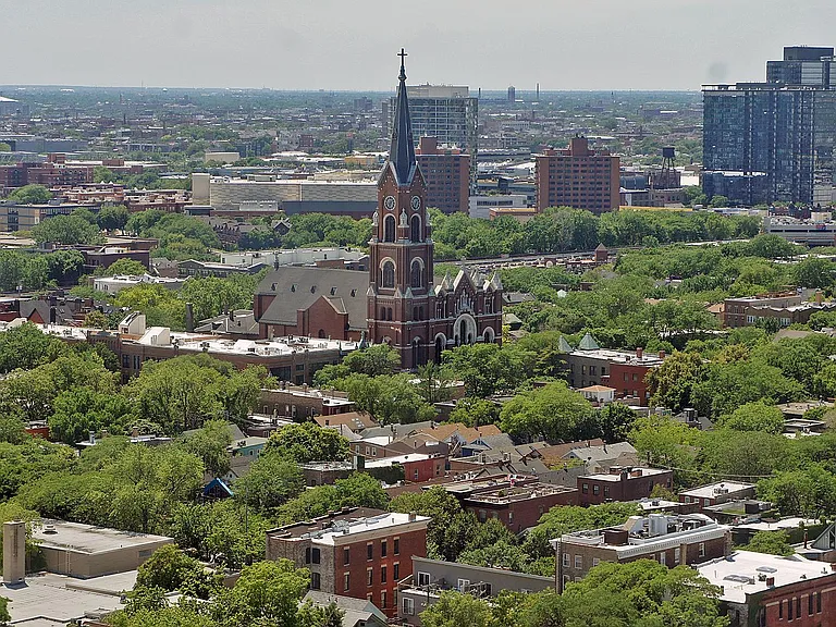 St. Michael's survived the Great Chicago Fire. View from apartment.