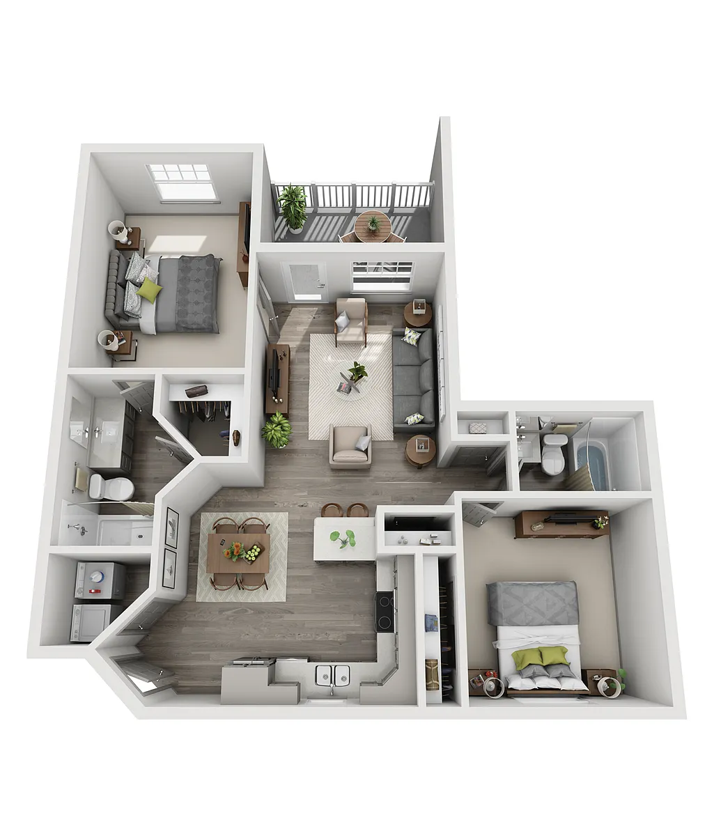Floor plan 2 Bed/2 Bath - RC unit