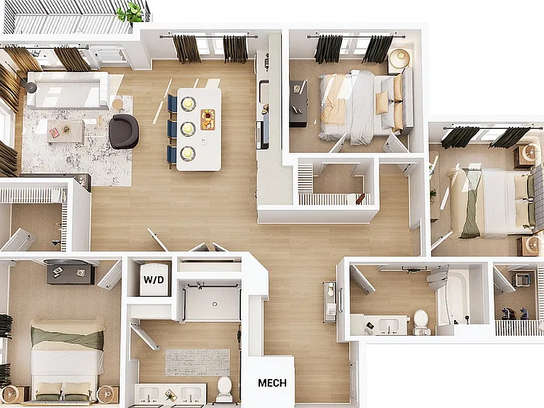 3D Floorplan - Unit C1A 3D Floorplan - Unit C1A