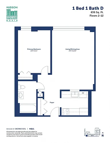 Floor plan 1 Bed 1 Bath D