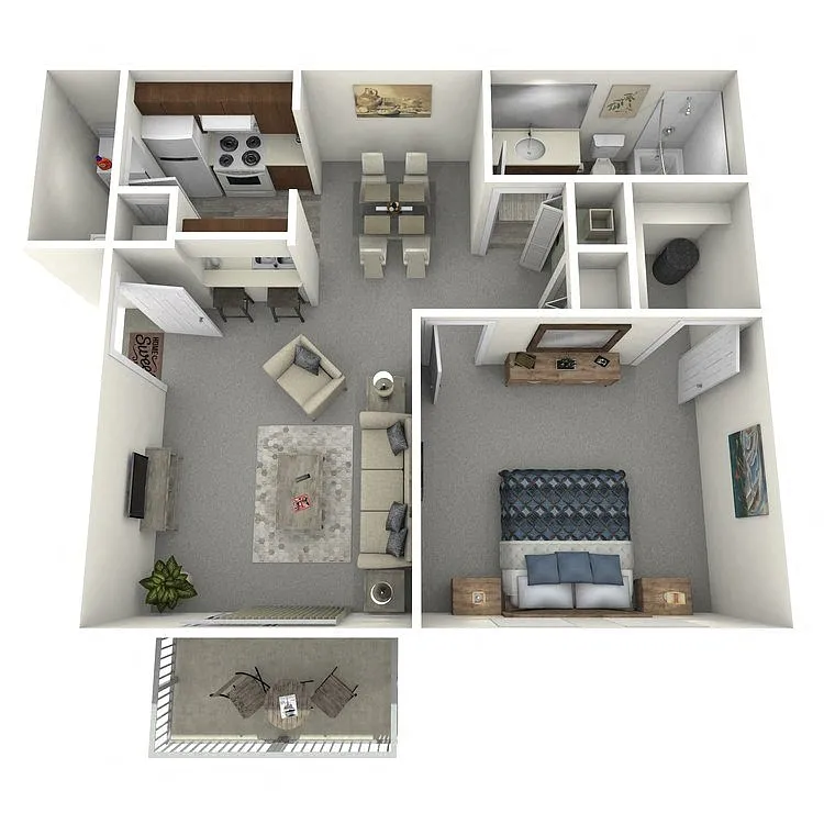 Floor plan Kirby - 1 Bed, 1 Bath