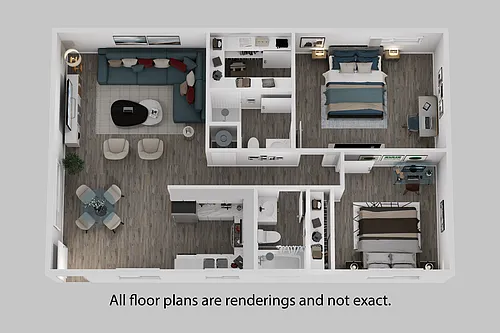 Floor plan 2 Bedroom + 2 Bath