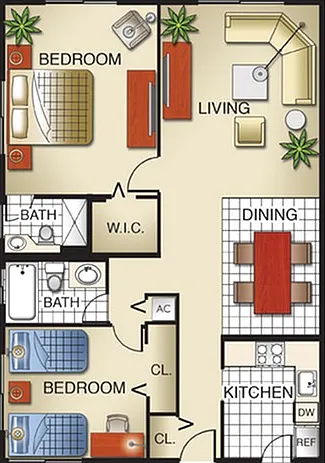 Model B | 2 bedroom, 2 Bath Model B | 2 bedroom, 2 Bath