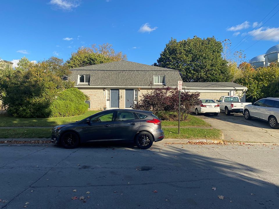 front view and driveway and garage