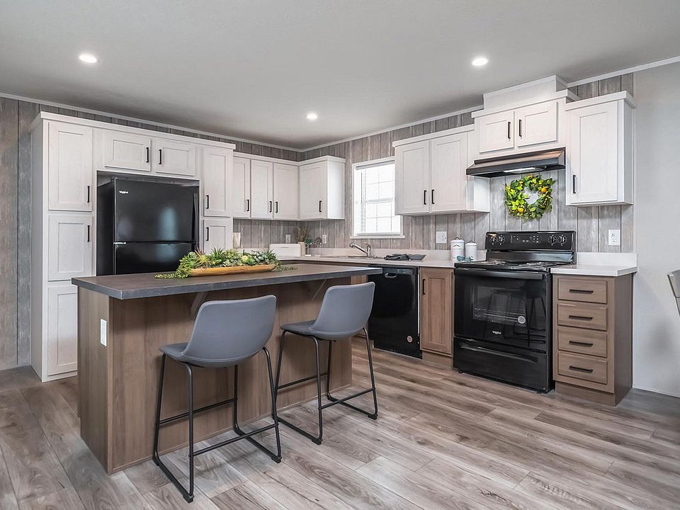 Kitchen with black appliances