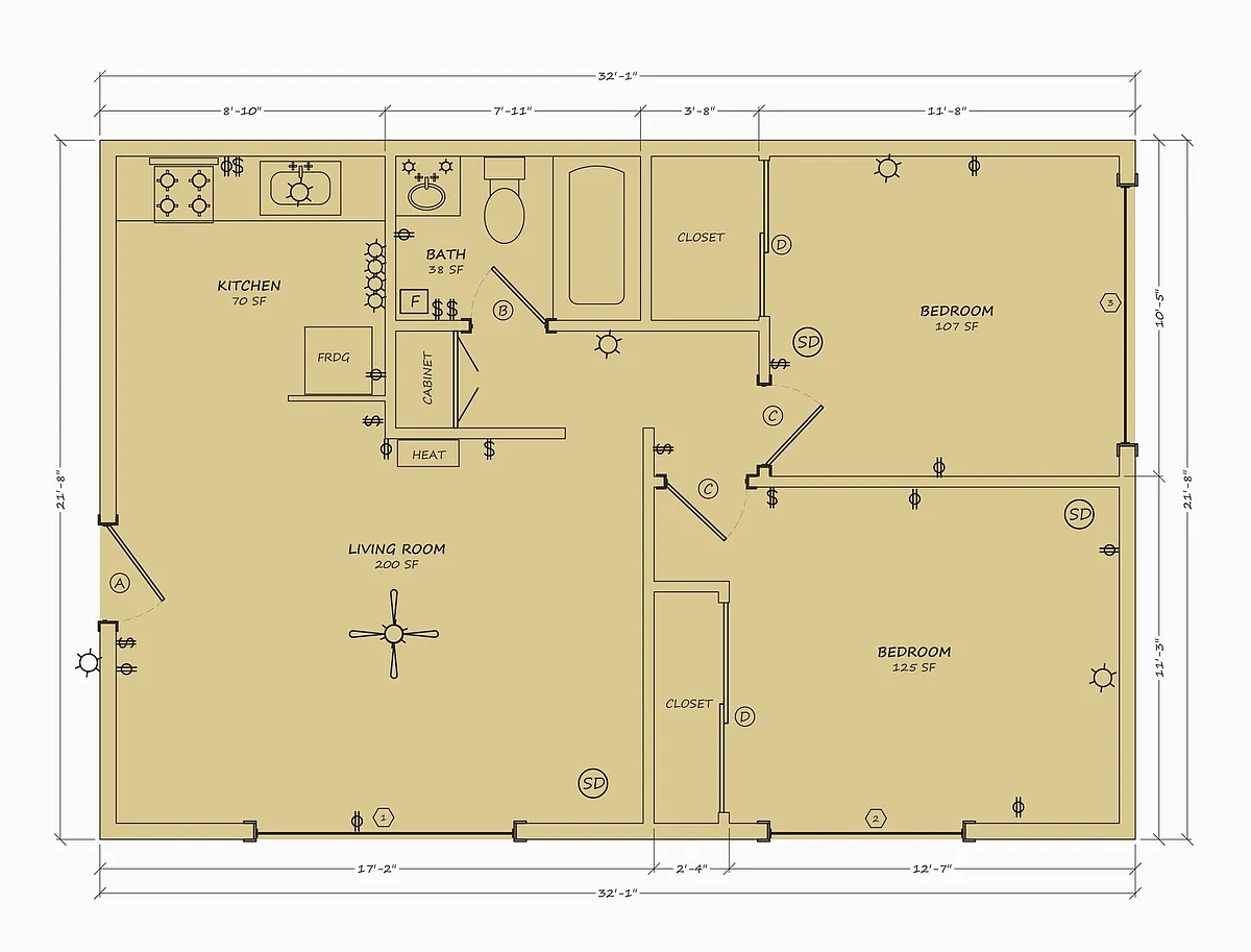 Floor plan Two Bedroom A