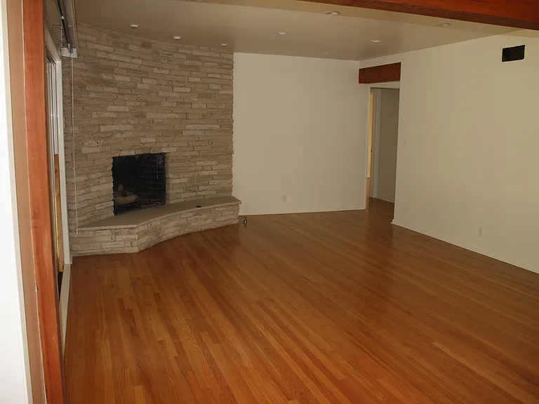 Living area with fireplace