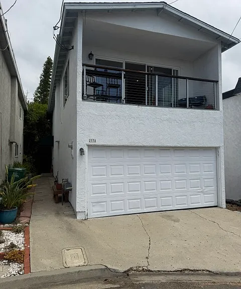 Townhouse 2374 Chalcedony St., Garage and deck frontal view facing Mission Bay