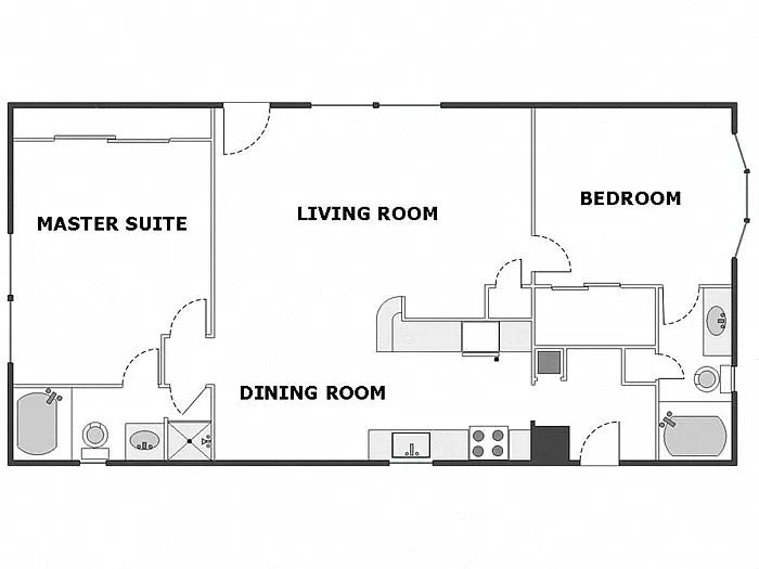Floor plan 2 Bed / 2 Bath: Type J