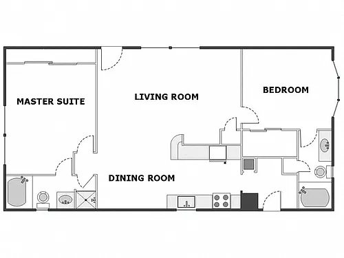 Floor plan 2 Bed / 2 Bath: Type J