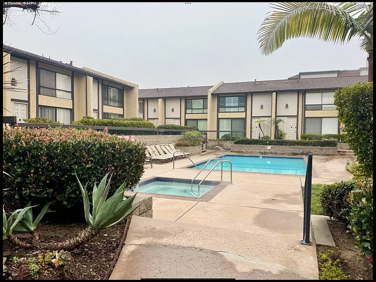 Quite community garden and heated pools