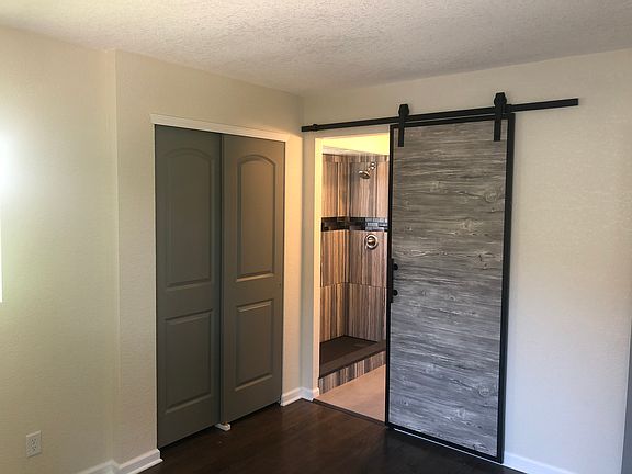 Master bedroom, barn door