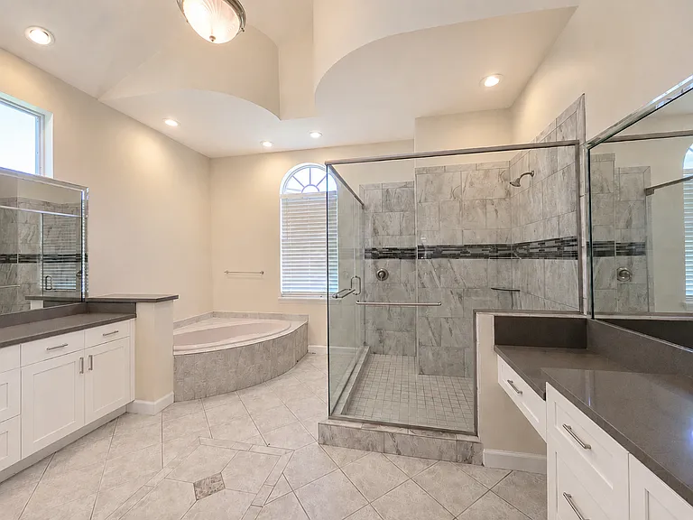 Primary Bath with Dual Vanities, Soaking Tub and Oversized Walk-In Shower