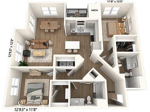 Floor plan B2-1261-Scheme III