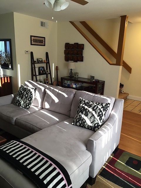 couch and entry way
