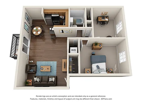 Floor plan 2 Bed 1 Bath