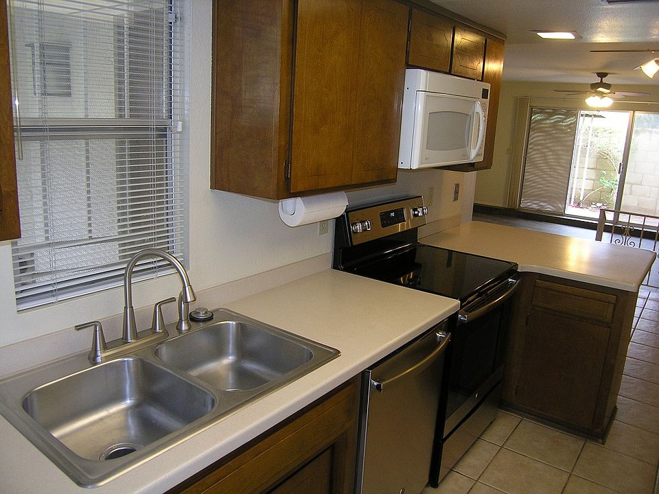 Kitchen with Corian countertops