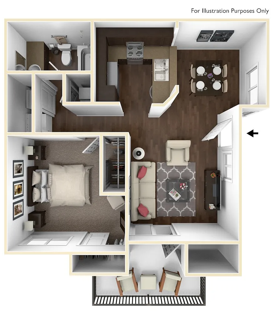 Floor plan 1 Bed 1 Bath