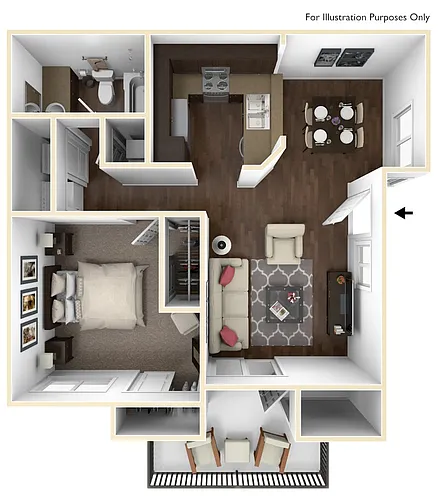Floor plan 1 Bed 1 Bath