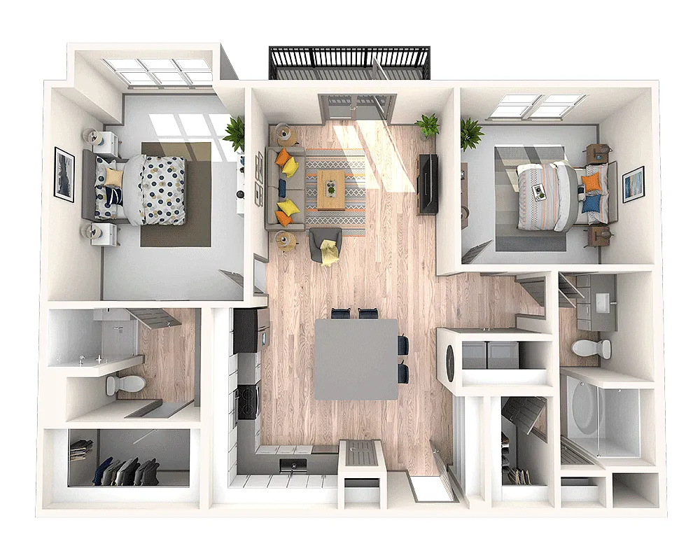 Floor plan Two Bedroom B2C